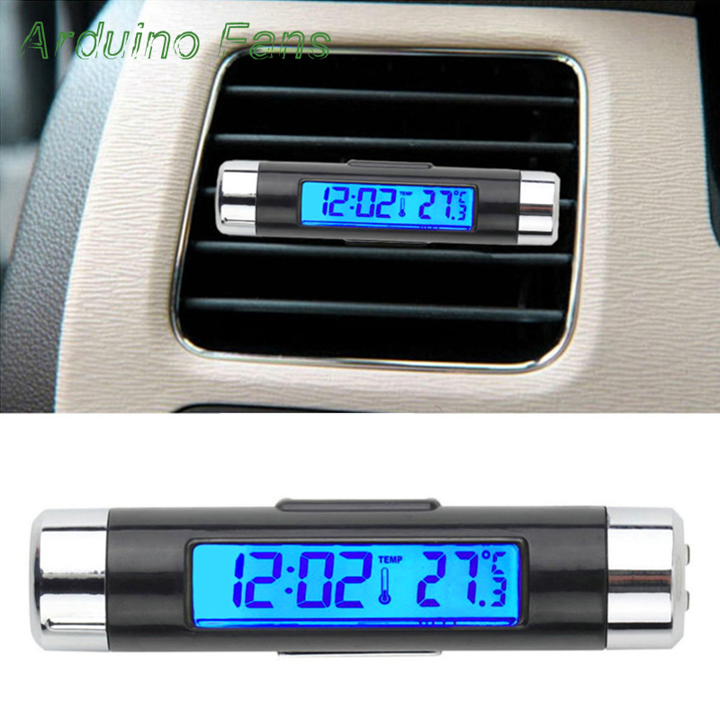 2 in 1 Car Thermometer Clock LCD Digital Clock Temperature Calendar –  Arduino Fans
