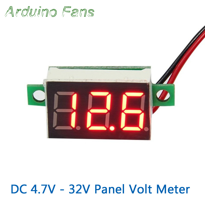 0.36'' inch 4 Color DC 4.7-32V Mini LED Panel Voltage Meter 3-Digital Voltmeter 