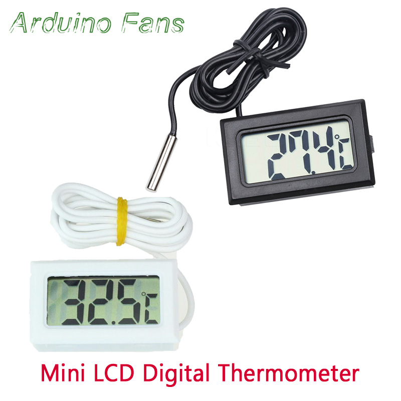 ASHATA Mini LED Digital Temperature Meter Display Probe Digital Sensor LCD Thermometer for Refrigerator, Refrigeration Machine