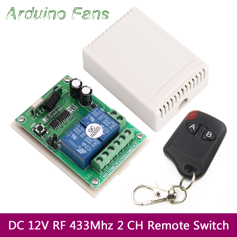 433Mhz DC12V 1CH Wireless Remote Control Switch Relay Receiver Module 2 RF 